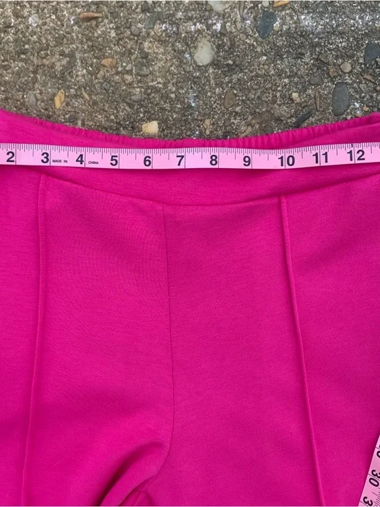 High Rise Wide Leg Hot Pink Women’s Pants Size XS NWT Elastic Back Waistband - Picture 4 of 15
